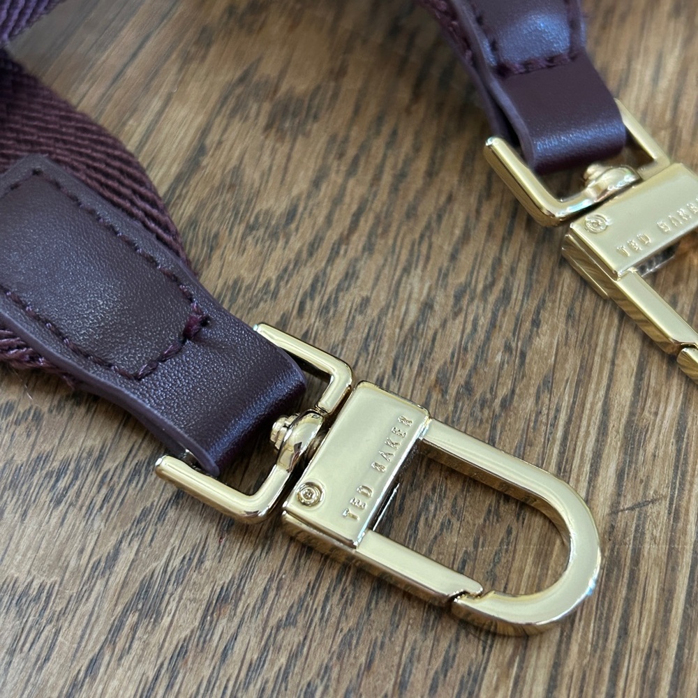Ted Baker Maroon Bag Tote Straps with Gold Accents - Picture 2 of 7